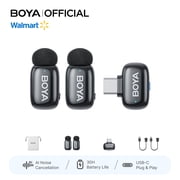 BOYA  Mini 2 Microphones for iPhone/Android, 2TX+USB-C RX, 328 FT, Professional Microphones for Vlog, Podcast, Interview