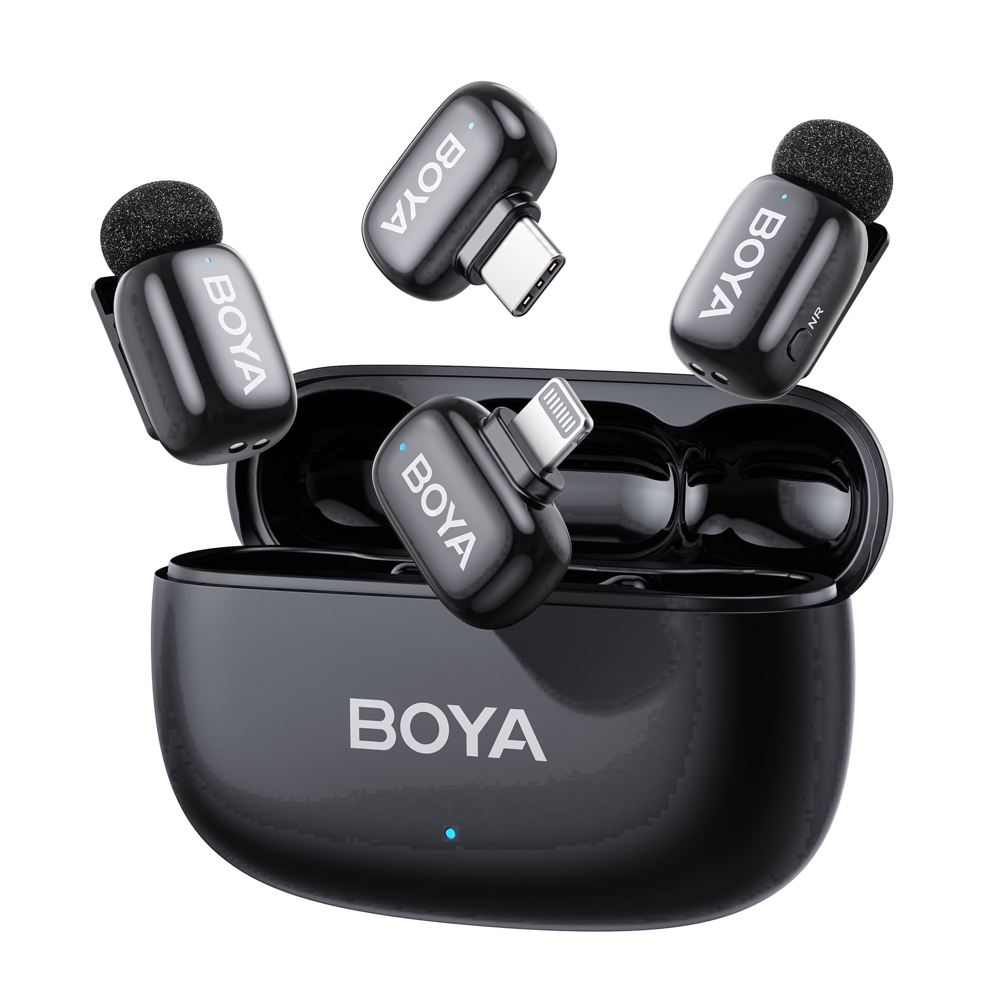 BOYA Mini 2 Wireless Lavalier Microphone for iPhone 17 16 15 and Android, AI Cancelling, 328 FT, 30H, Plug & Play, for Tiktok, YouTube, Streaming,Black