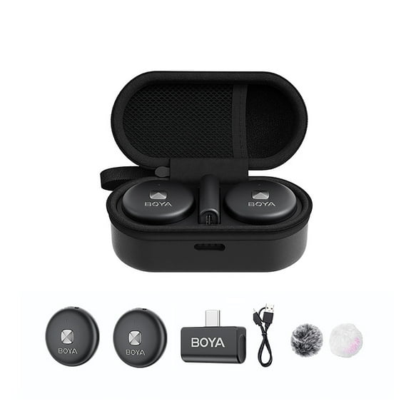 BOYA Omic Lightning connector / Typ-c connector / 2-in-1 model Lavalier Wireless Microphone Button Receiving Recording Noise Cancelling Microphone