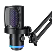 BOYA G40B Streaming Microphone with Boom Arm for PC, USB RGB Condenser Gaming Mic with Tap-to-Mute, Gain Control and Headphone Monitoring for Podcast and YouTube