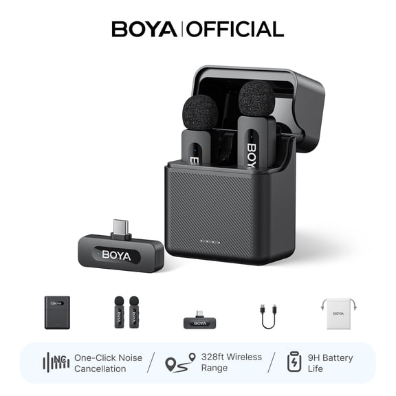 BOYA V30 Wireless Microphone for iphone and Android Phone,USB Type C Mini Microphone, Perfect for Interviews Podcasts Vlogging