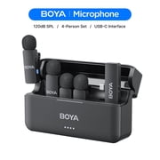 BOYA Wireless Lavalier Microphone for iPhone 15/16/17, USB-C RX+4 TX, 200m, Perfect for Interviews Podcasts Vlogging