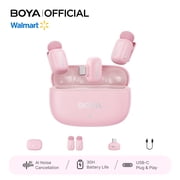 BOYA mini 2 Wireless Microphone for iPhone & Android with AI Cancelling for Vlogging, YouTube, Podcast, Recording