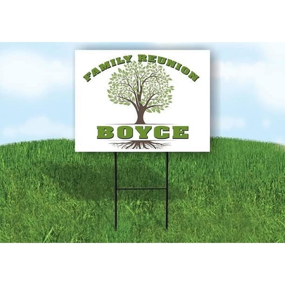 BOYLE FAMILY REUNION GR TREE 18 in x 24 in Yard Sign Road Sign with Stand, Double Sided