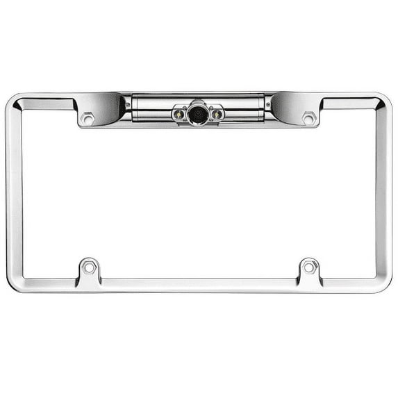 BOYO VTL200CL - Full-Frame License Plate Backup Camera with Parking Lines and LED Lights (Chrome)
