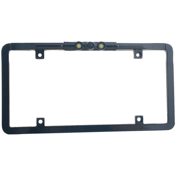 BOYO VTL375LTJ - Ultra Slim Full-Frame License Plate Backup Camera with Active Parking Lines and LED Lights (Black)