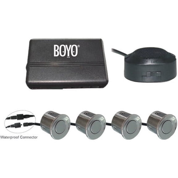 BOYO VTSR100 PARKING SENSOR 4 CHROME BUZZER W VOL