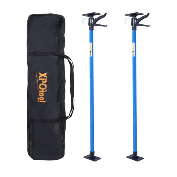 BOYOU 2-Pack Adjustable Support Pole, Heavy Duty Steel Third Hand Support System with Carry Bag, 45 to 114 Inch Cabinet Jack for Installing Cabinets, Cargo Bars, Drywall and Ceiling Support