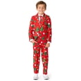 thumbnail image 1 of Suitmeister Boys' Suits BOYS Christmas Trees Stars Red - S Red, 1 of 6