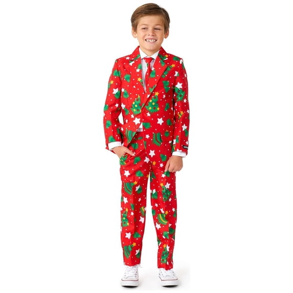 Suitmeister Boys' Suits BOYS Christmas Trees Stars Red - S Red
