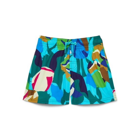 Wonder Nation Boys Abstract Print Swim Trunks with UPF50, Sizes 4-18 & Husky, Family Swim