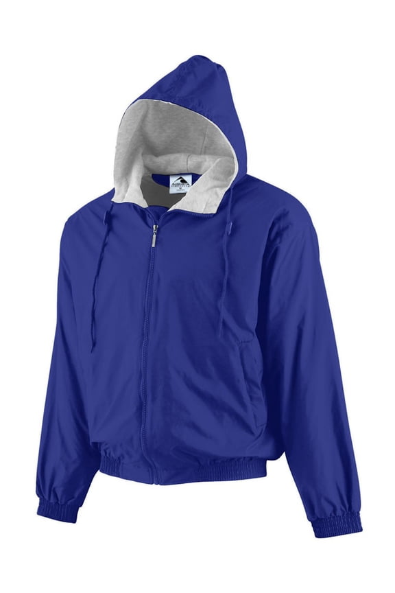 BOYS' HOODED TAFFETA JACKET/FLEECE LINED XS Black