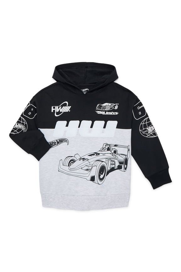 Hot Wheels Boys' Graphic Colorblocked Hoodie Sweatshirt, Sizes 4-18