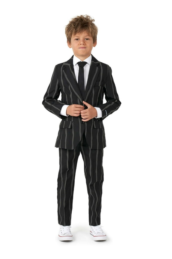 BOYS Oversized Pinstripe Black