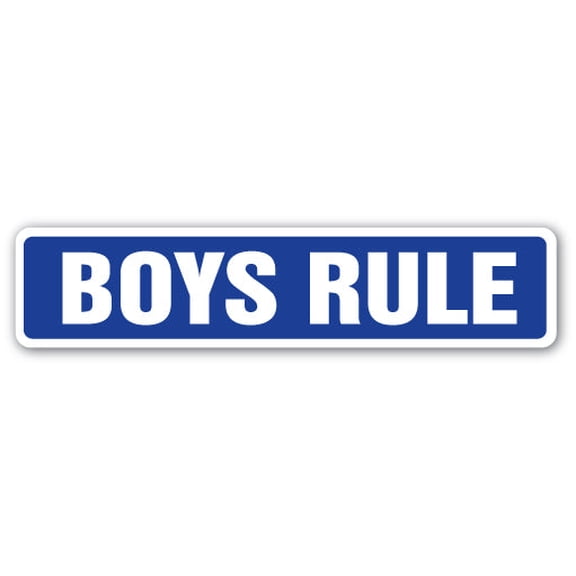 BOYS RULE Street Sign kids boys boy men children | Indoor/Outdoor |  36" Wide
