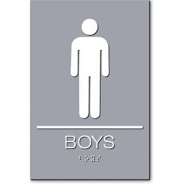 California BOYS Restroom Wall Sign-Gray / White (1 Unit) - Walmart.com