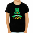 thumbnail image 1 of BOYS St Patricks Day Shirt - St Pattys Day Shirts Feeling Lucky Clover Shamrock Irish Graphic Tee for KIDS, 1 of 5