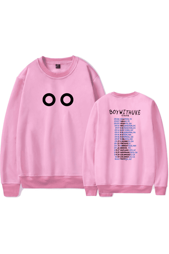 BOYWITHUKE Merch Crewneck Hoodies Men Women Popular Graphic Print Unisex Trendy Casual Streetwear Sweatshirt