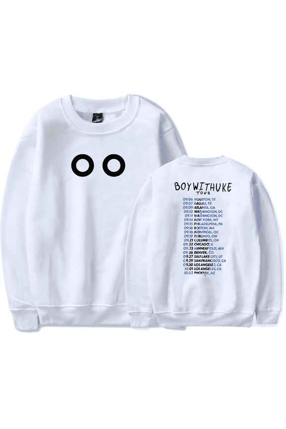BOYWITHUKE Merch Crewneck Hoodies Men Women Popular Graphic Print Unisex Trendy Casual Streetwear Sweatshirt