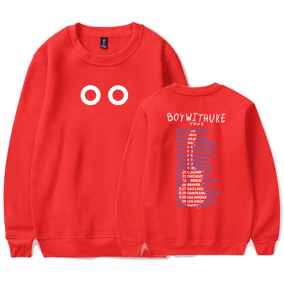 BOYWITHUKE Merch Crewneck Hoodies Men Women Popular Graphic Print Unisex Trendy Casual Streetwear Sweatshirt