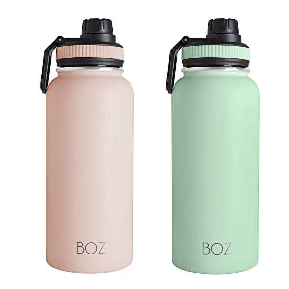 BOZ Stainless Steel Water Bottle XL - Two-Pack Bundle, Black