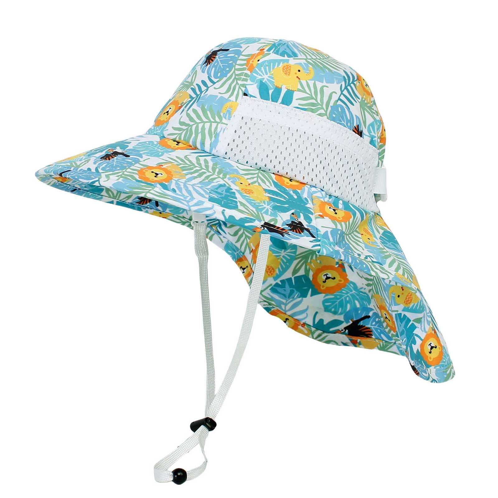 BOZHOU Boy Girl Toddler Baby Sun Hat with UPF 50+ Outdoor Adjustable ...