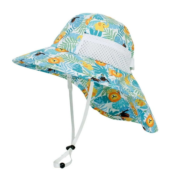 BOZHOU Boy Girl Toddler Baby Sun Hat with UPF 50+ Outdoor Adjustable Beach Hat - Swim Caps Beach Hats Outdoor Summer