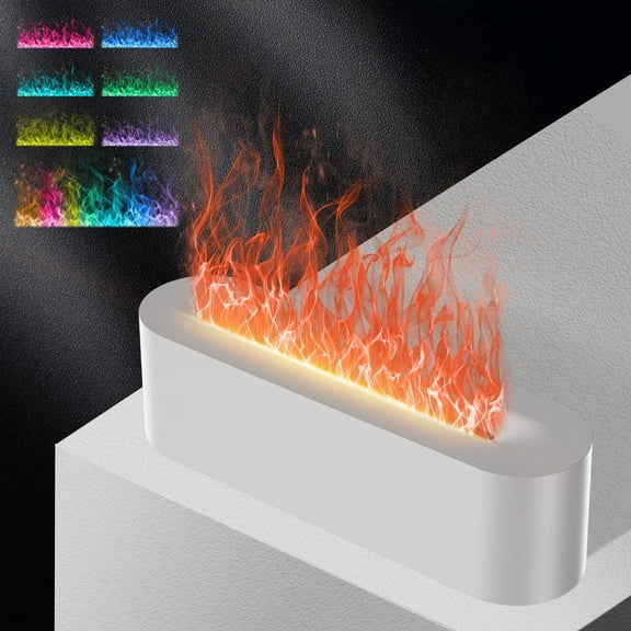 BOZLUN Colorful Flame Air Aroma Diffuser Humidifier, 7 Colors Changing Oil Diffuser, Noiseless Aroma Essential Oils Aromatherapy Diffusers for Large Room, Bedroom, Office