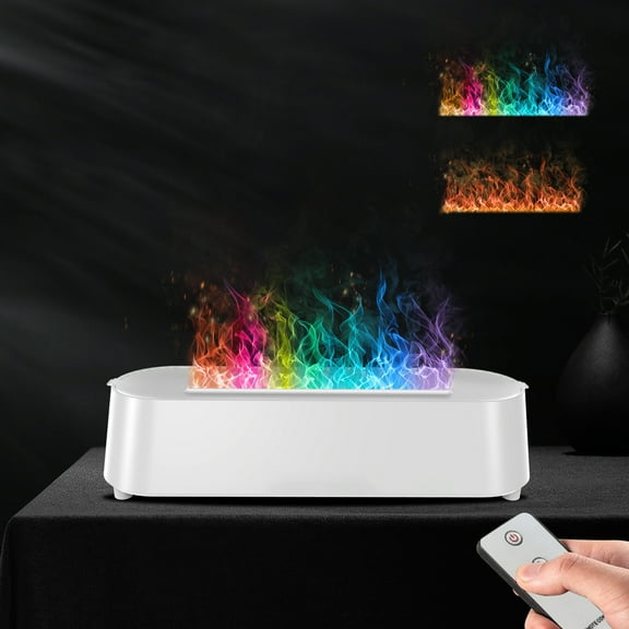 BOZLUN Colorful Flame Fire Diffuser Humidifier with Remote Control, Ultra-Quiet Aroma Essential Oils Aromatherapy Diffusers for Large Room, Bedroom, Office