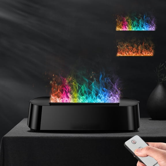 BOZLUN Colorful Flame Fire Diffuser Humidifier with Remote Control, Ultra-Quiet Aroma Essential Oils Aromatherapy Diffusers for Large Room, Bedroom, Office