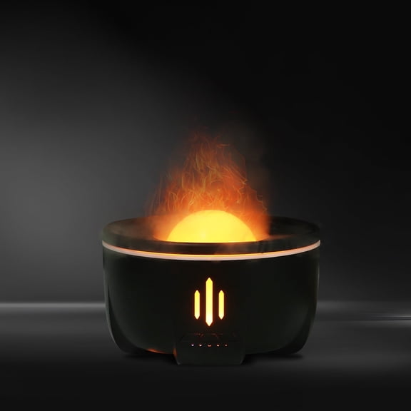 BOZLUN Flame Air Diffuser Humidifier, 2 Colors Changing Oil Diffuser, Ultra-Quiet Aroma Essential Oils Aromatherapy Diffusers for Home,office,Yoga with Auto-off Protection 300mL