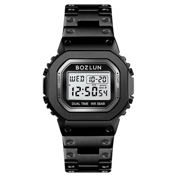 SKMEI Men's Digital Stainless Steel Watch Backlit Multifunction Stopwatch Waterproof Sport Watches