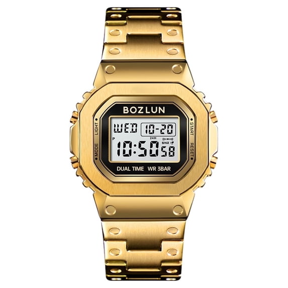 SKMEI Men's Digital Stainless Steel Watch Backlit Multifunction Stopwatch Waterproof Sport Watches