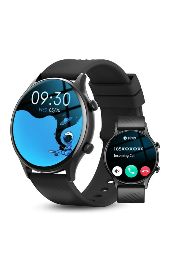 Men's Women Smart Watches , 1.39" HD Screen Fitness Tracker with Bluetooth Calling (Answer/Make), IP67 Waterproof,123 Sports Modes, Smartwatch for Android and lPhone (Black)