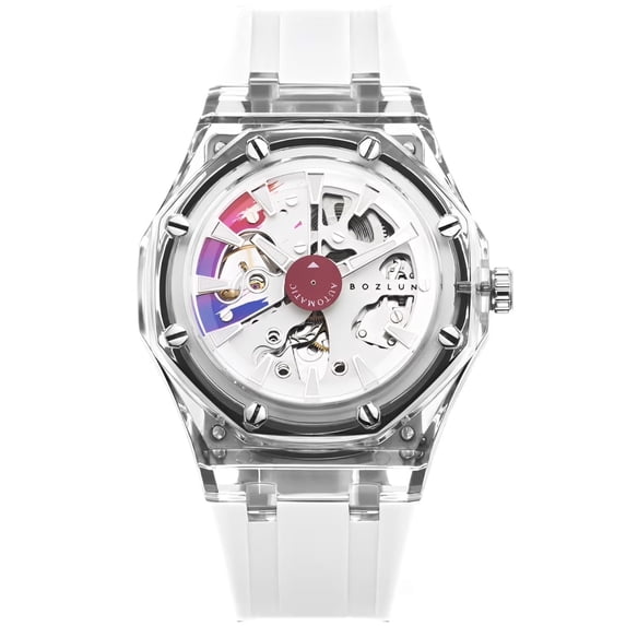 BOZLUN Watches for Men Skeleton Automatic Mechanical Watch Luxury Dress Stainless Steel Waterproof Luminous Wrist Watches