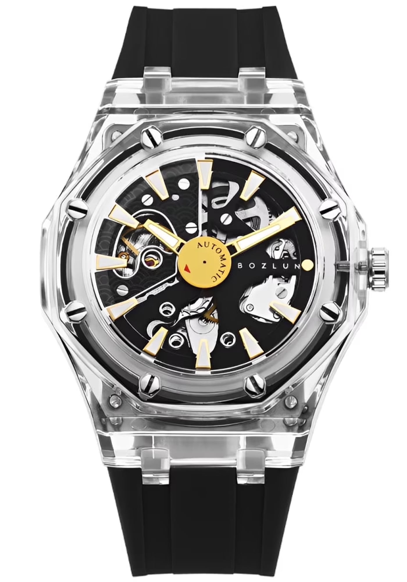 BOZLUN Watches for Men Skeleton Automatic Mechanical Watch Luxury Dress Stainless Steel Waterproof Luminous Wrist Watches