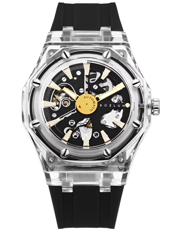 BOZLUN Watches for Men Skeleton Automatic Mechanical Watch Luxury Dress Stainless Steel Waterproof Luminous Wrist Watches