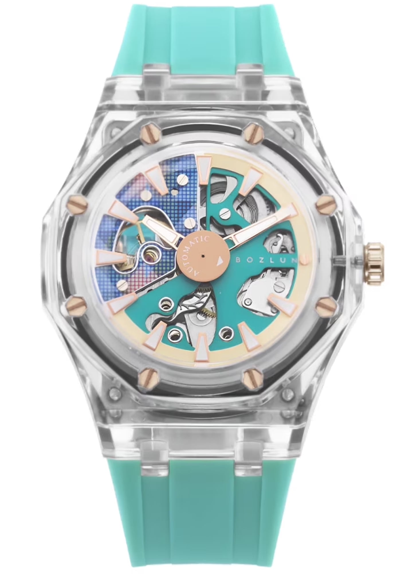 BOZLUN Watches for Men Skeleton Automatic Mechanical Watch Luxury Dress Stainless Steel Waterproof Luminous Wrist Watches
