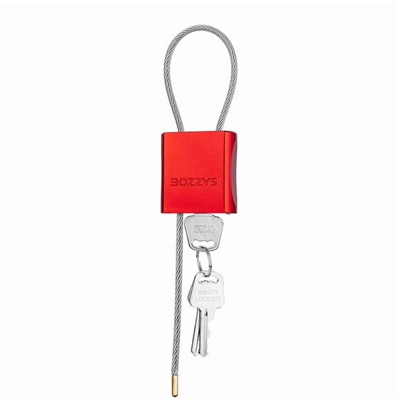 BOZZYS Adjustable Cable Locks with 3 Keys, 1.15ft L x 0.16in D Aluminum Steel Cable Padlock for Bikes, Gate, Lockers, Outdoor Gear