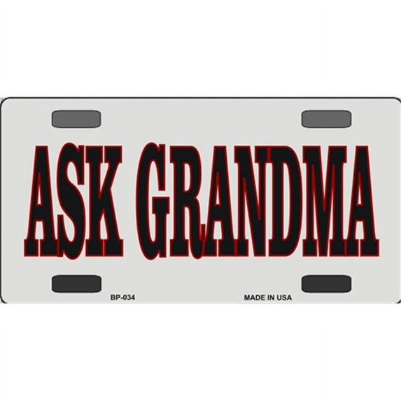 BP-034 Ask Grandma- Bicycle License Plate