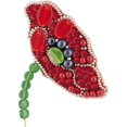 thumbnail image 1 of BP-175C Beadwork kit for creating brooch Crystal Art "Red petals", 1 of 1