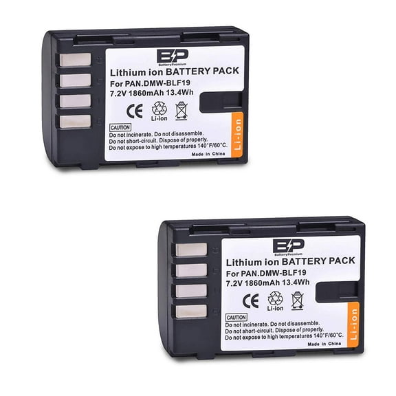 BP 2-Pack of DMW-BLF19, DMW-BLF19e, DMW-BLF19PP Batteries for Panasonic Lumix DC-G9, DC-GH5, DMC-GH3, DMC-GH3K, DMC-GH4, DMC-GH4K Digital Camera
