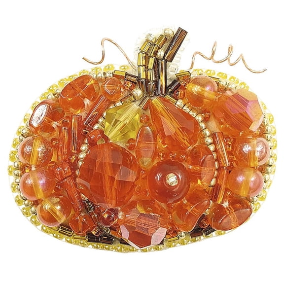 BP-242C Beadwork kit for creating brooch Crystal Art "Pumpkin"