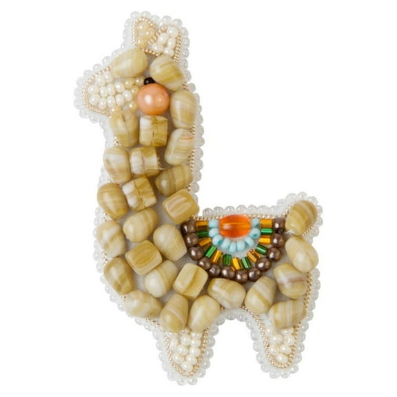 BP-289C Beadwork kit for creating brooch Crystal Art "Lama"