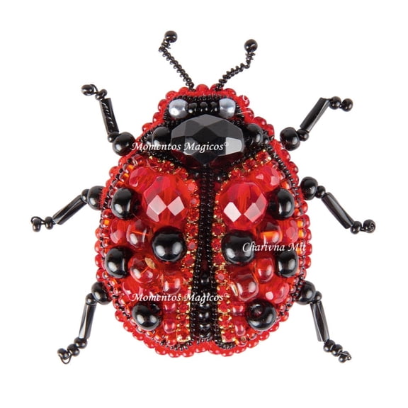 BP-318C Beadwork kit for creating brooch Crystal Art "Ladybug"