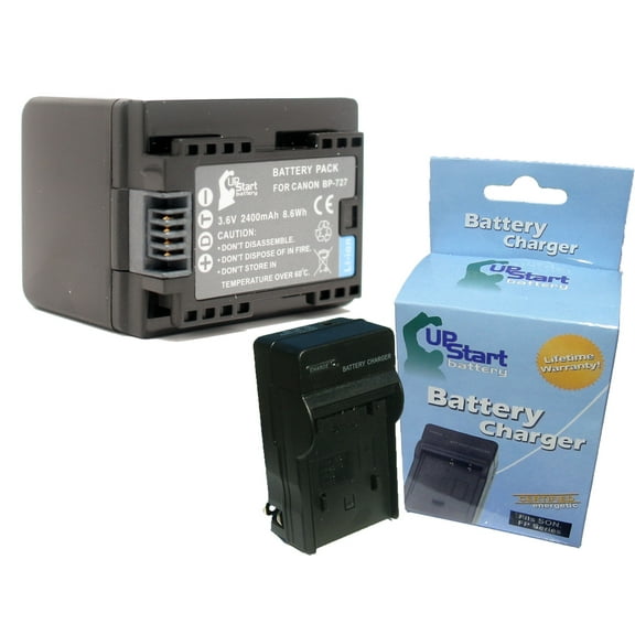 BP-727 Decoded Battery and Charger for Canon HF R300, HF R400, HF M500, HF M50, HF M52, HF R40, HF R30, HF R42, HF R32 Camcorder