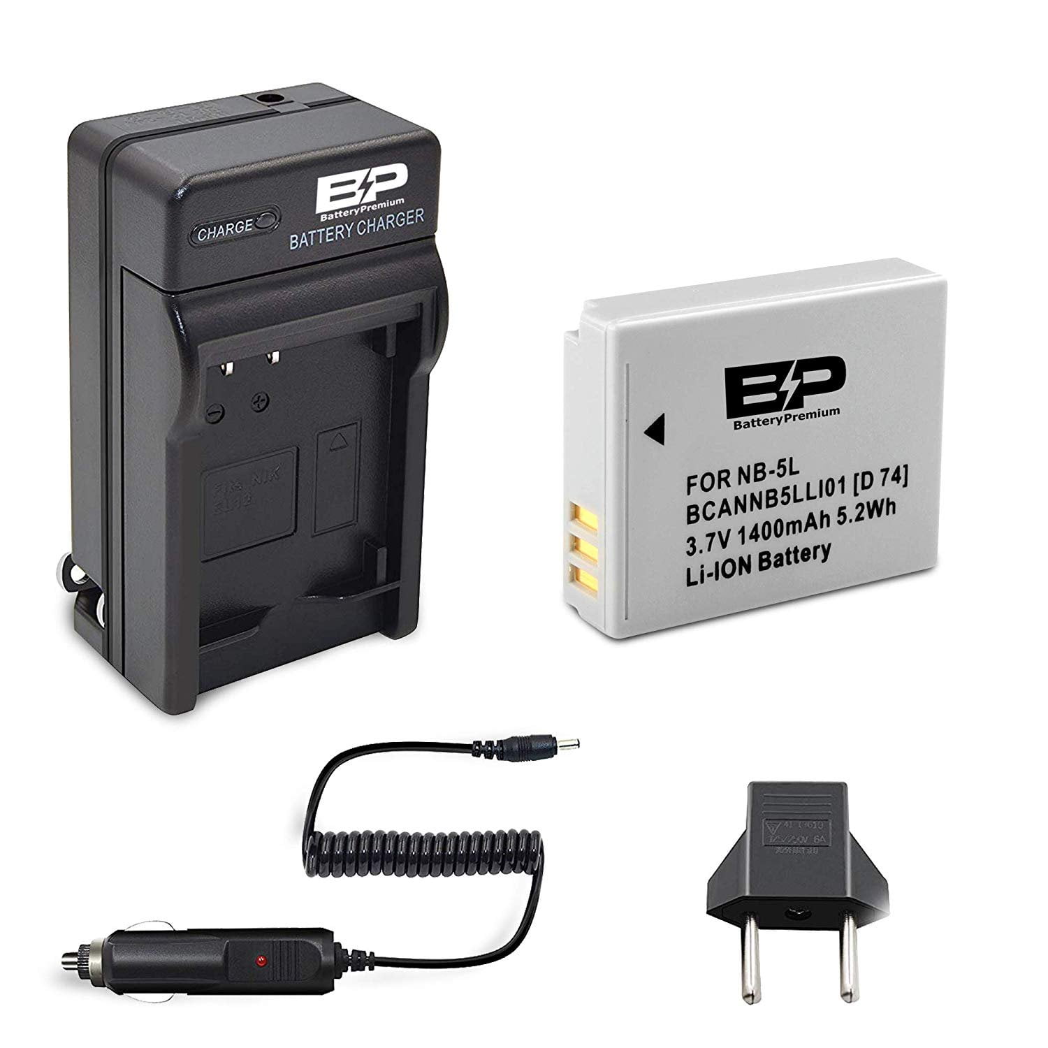 BP Battery & Charger for Canon NB-5L & PowerShot S110, SD790 is, SD800 is, SD850 is, SD880 is, SD890 is, SD900 is, SD950 is, SD970 is, SD990 is, SX200 is, SX210 is, SX220 is, SX230 HS
