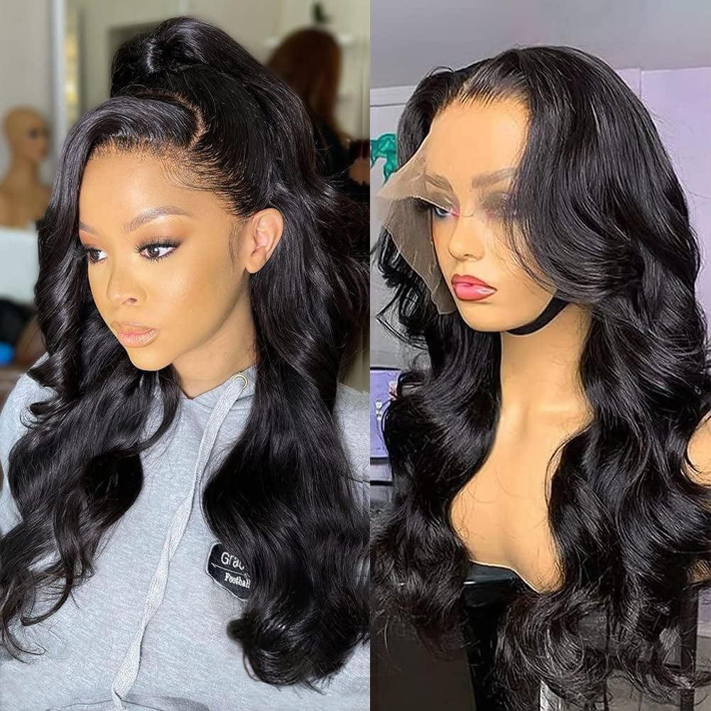 BP BonniePick 22 Inch 13x4 Body Wave Human Hair 180 Density HD Lace Front Wigs Human Hair Pre Plucked Glueless Wigs Human Hair Frontal Wigs Brazilian Virgin Human Hair Wigs for Women (22 Inch)