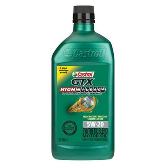 BP Lubricants 06148 1 Quart, Castrol 5W20 GTX High Mileage Motor Oil, Pack of 6