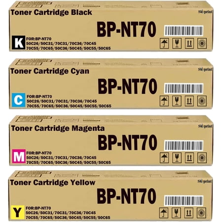 BP-NT70 BP-NT70BA NT70CA NT70MA NT70YA Toner Cartridges Replacement for Sharp BP-NT70 BP-50C26 BP-50C31 BP-70C31 BP-70C36 BP-70C45 BP-70C55 BP-70C65 BP-50C36 BP-50C45 BP-50C55 BP-50C65 Printer